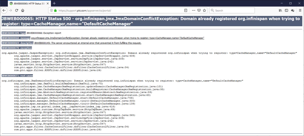 PTC Support Site Down.png