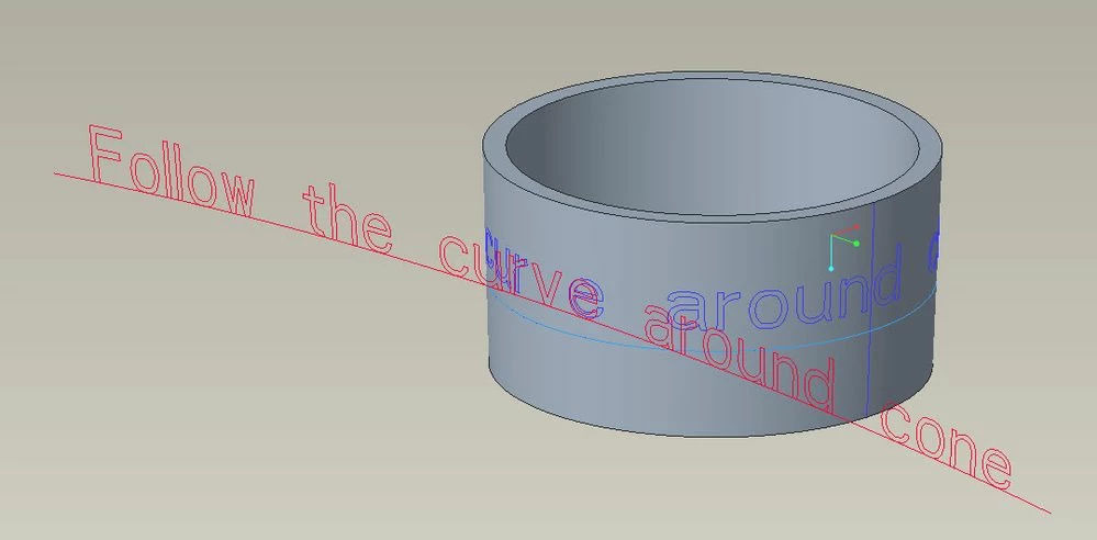 Deform the text from the flat cone surface