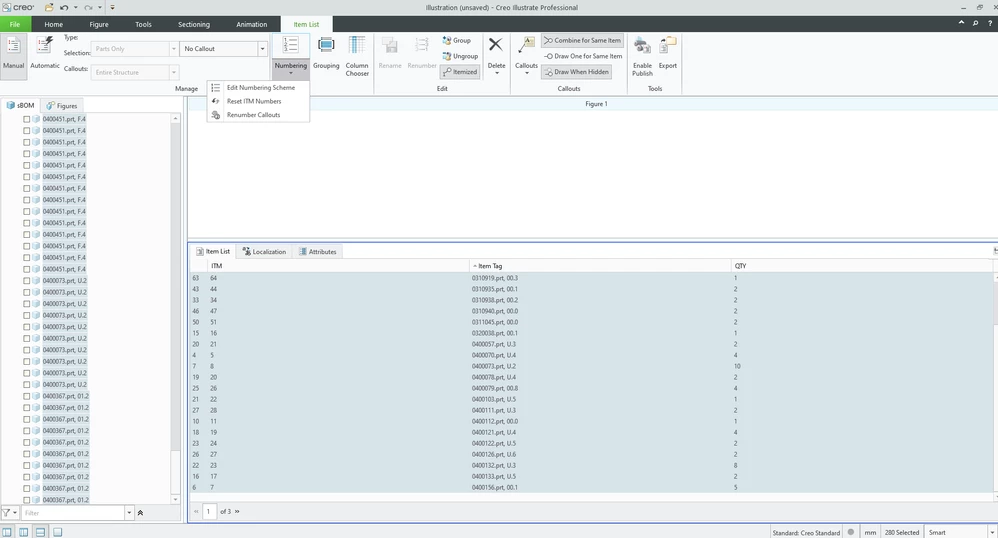 ITM List Requiring Renumbering