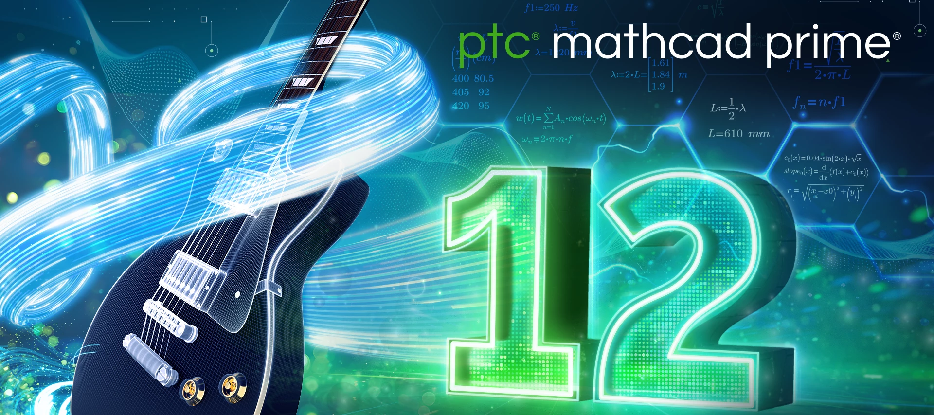 PTC Mathcad Prime 12 electric guitar hero art