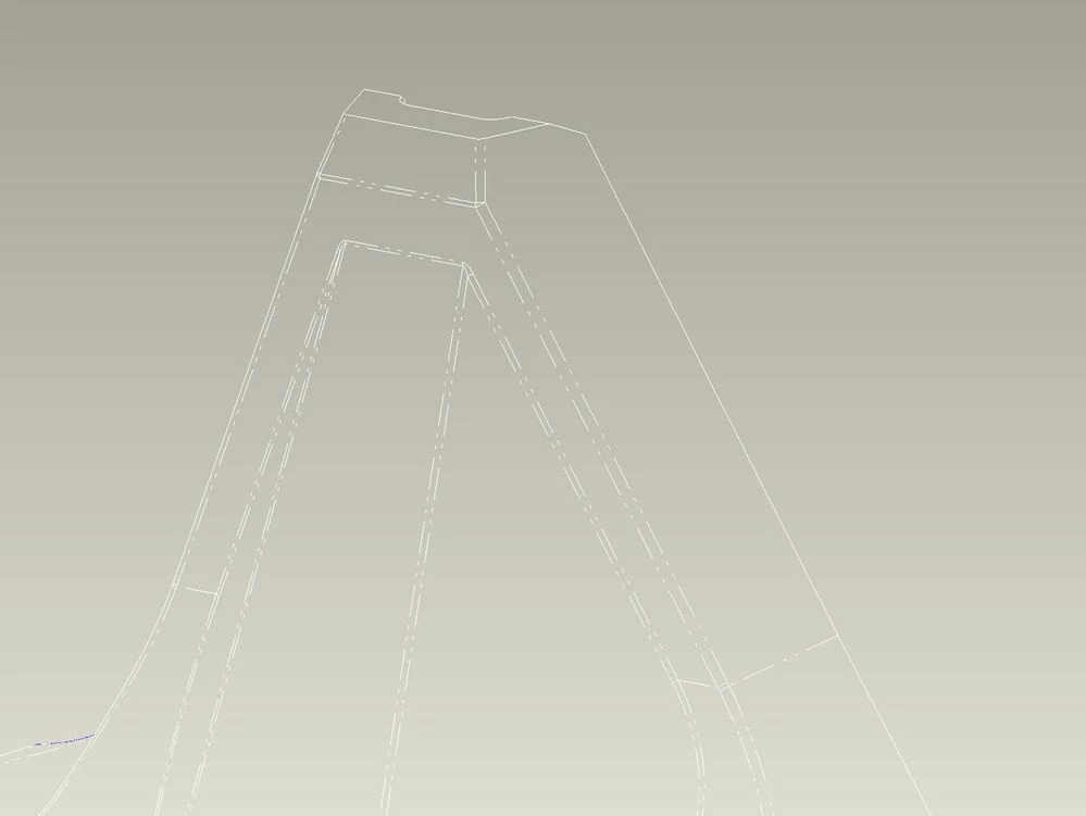 Tangent edges displayed as phantom liness