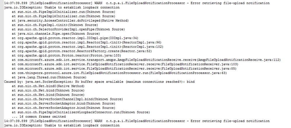 azure iot hub connector error 2.png