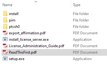 Creo Zip File Contents