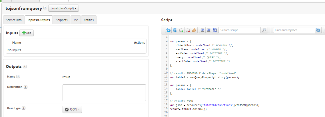How to create json from infotable using ToJson method? | Community