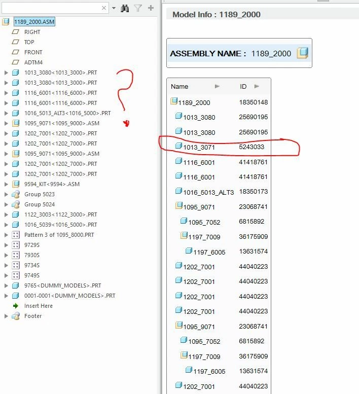 Assembly after the missing instance was recreated