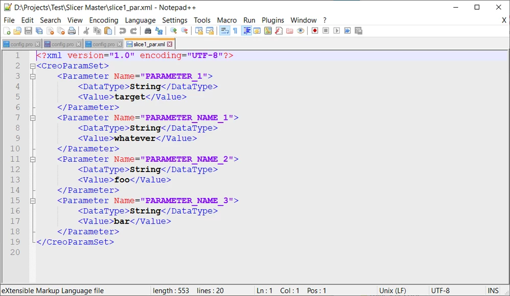 XML file syntax