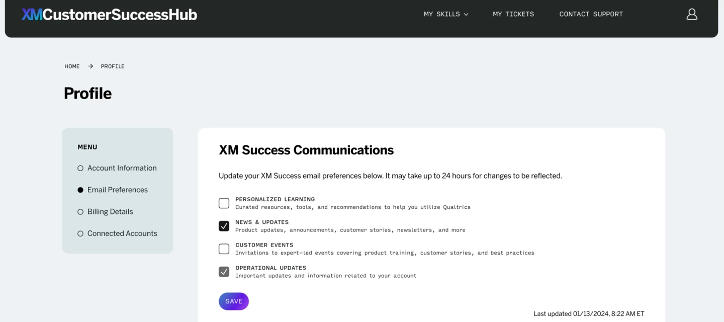 Customize your communication preferences and never miss a beat ...