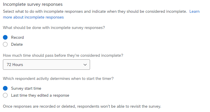 Incomplete Survey Responses