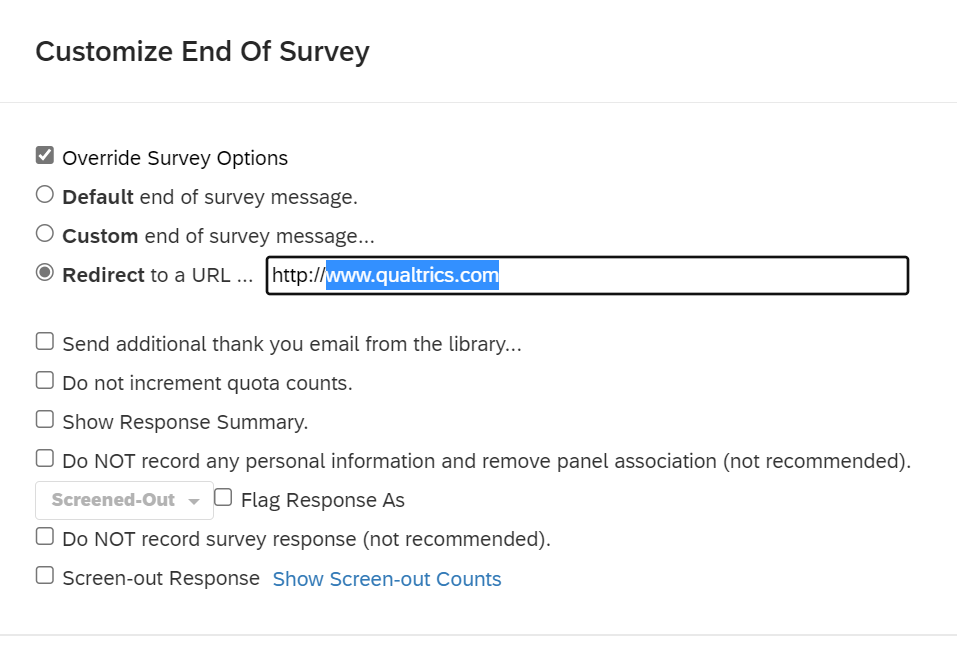 Button to Start Over a Survey