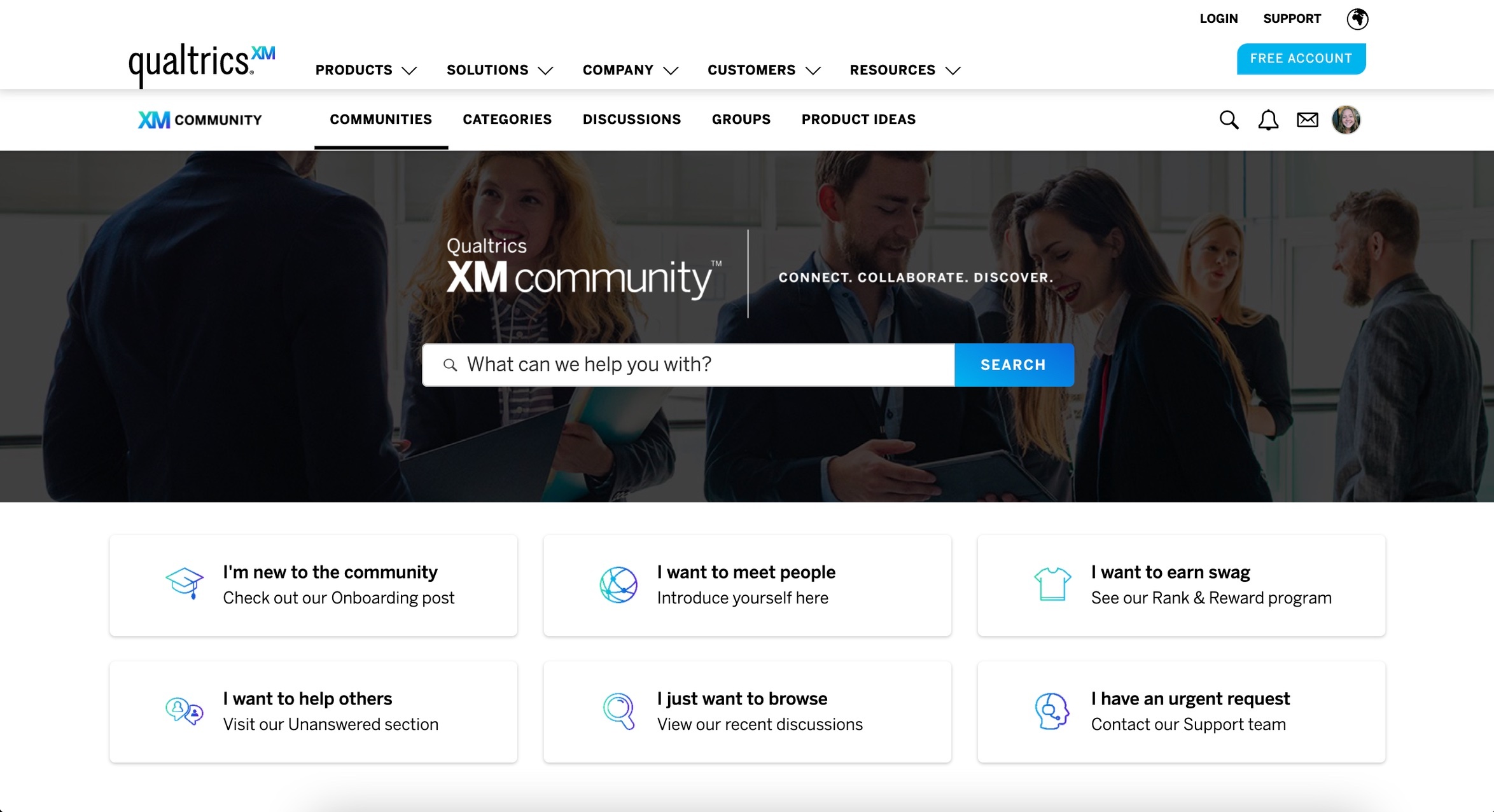 XM Community Homepage 