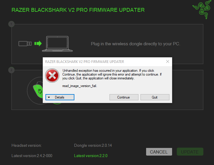 Razer BlackShark V2 Pro (2020) Firmware Updater