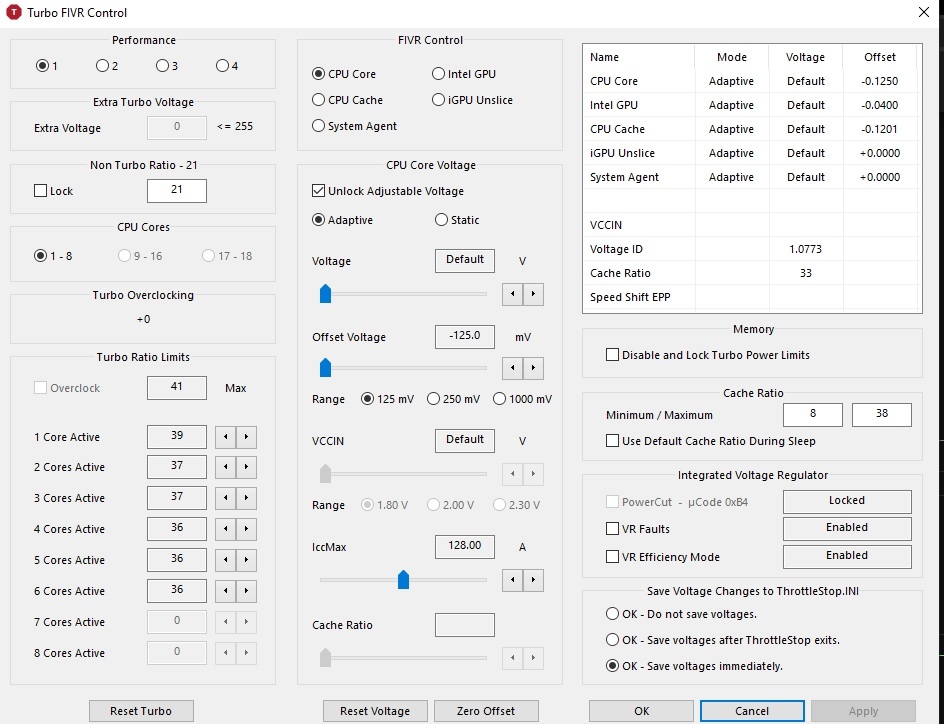 Tutorial] Control CPU power and turbo settings using Throttlestop