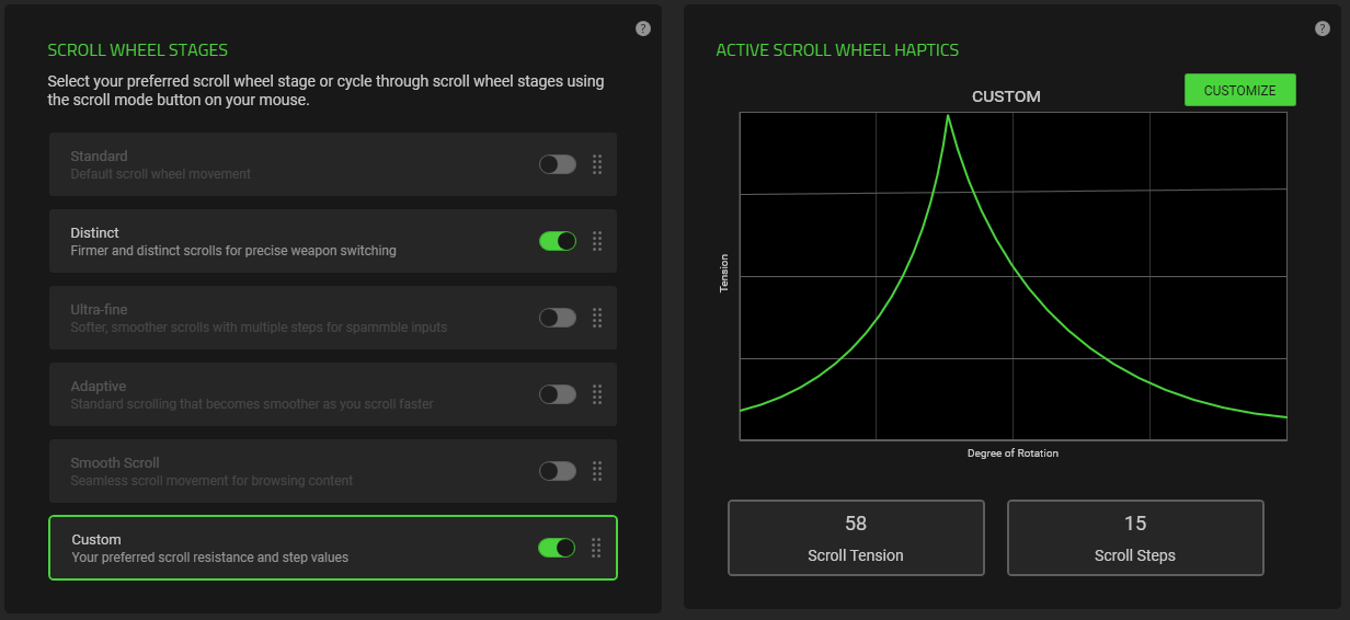 Synapse's built-in mouse scrolling profiles' scroll tension seems low ...