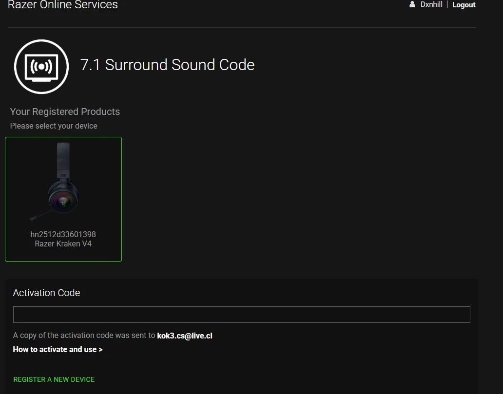 need 7.1 activacion code | Razer Insider