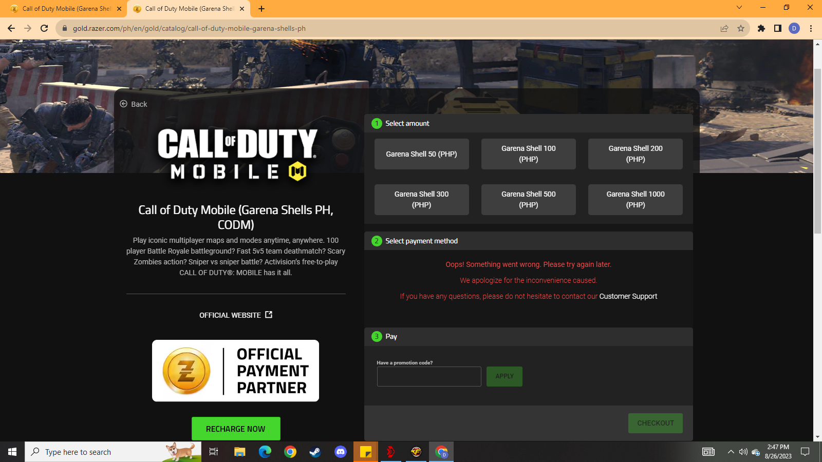How to Redeem Call of Duty: Mobile (Garena Shell) – Customer Support