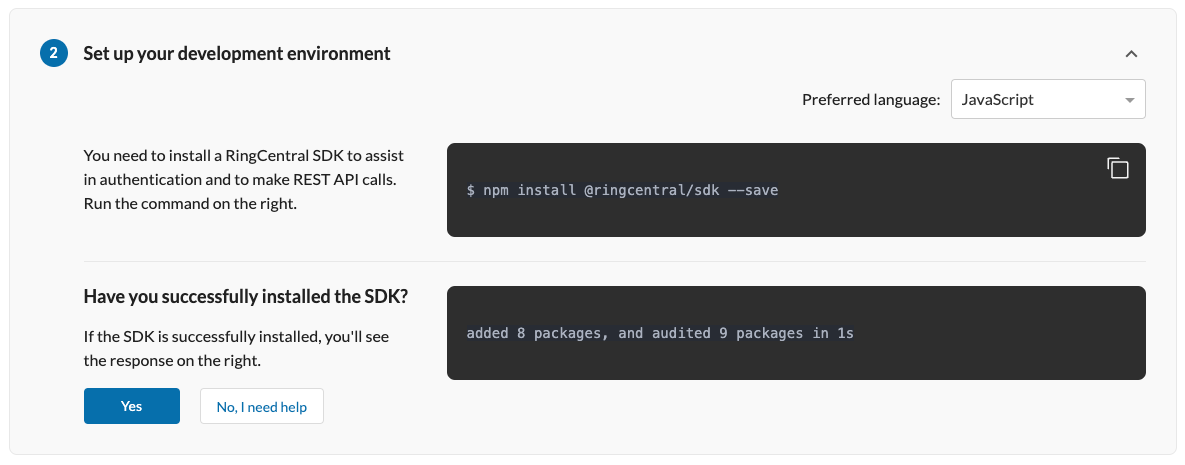 SDK Installation Screenshot