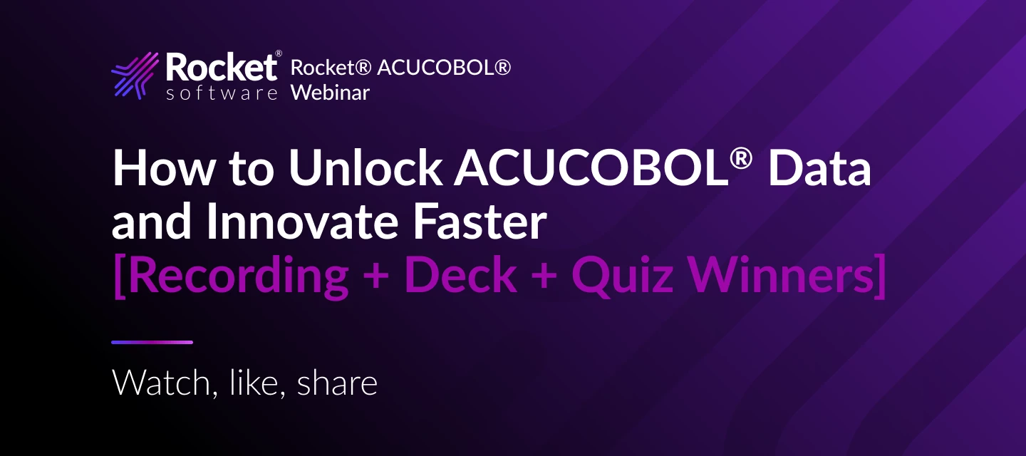 Data modernization for ACU applications [Webinar Recording + Deck + Quiz Winners]