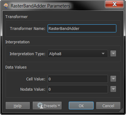 RasterBandAdderParameters