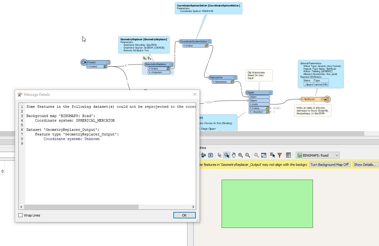 2020-08-22 22_45_28-_NONE to XLSXW (C__Users_Ben_Desktop_Clip AGOL Data.fmw) - FME Workbench 2020.0