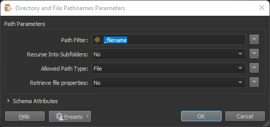 Directory and File Pathnames Parameters