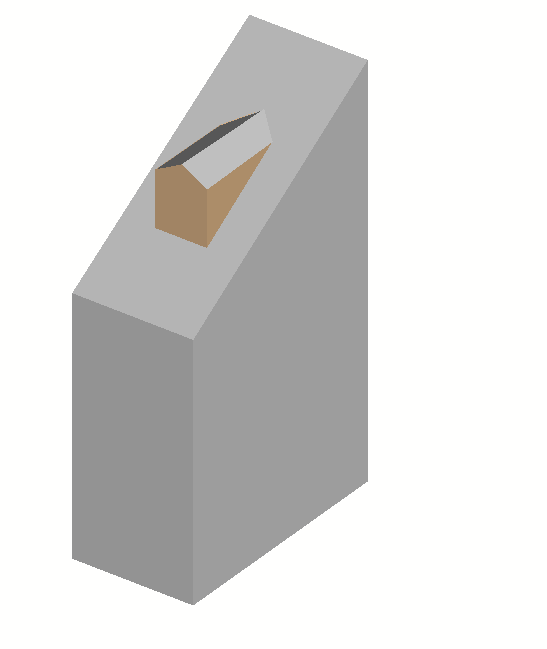 Roof on roof structure with a wall segment until the angled roof