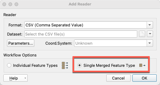 Single Merged Feature Type