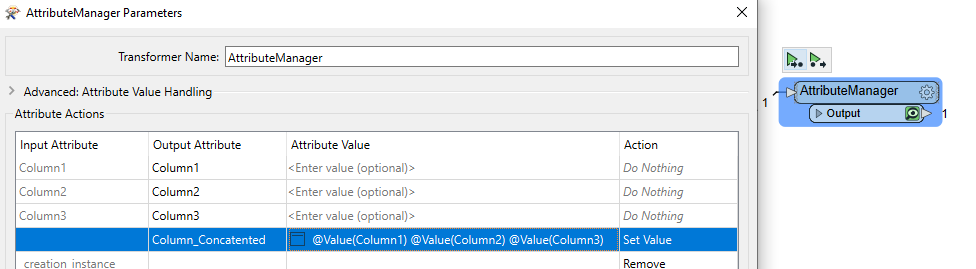 attributemanager set value