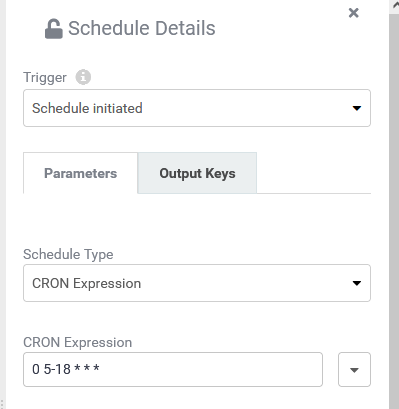 How do I configure a scheduled automation to run hourly between