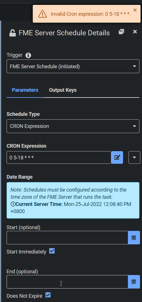 How do I configure a scheduled automation to run hourly between