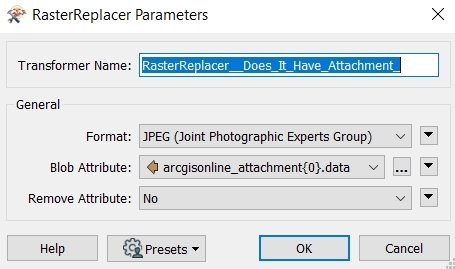 Raster Replacer Parameters