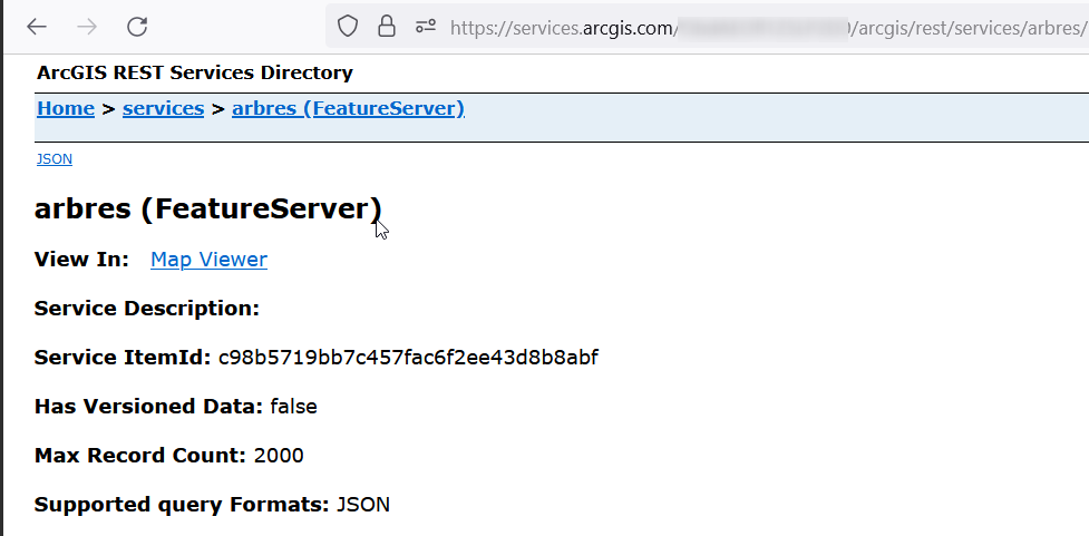 ArcGIS Online Feature Service ItemID