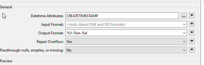 DateTimeConverter value selected from 3 dots menu