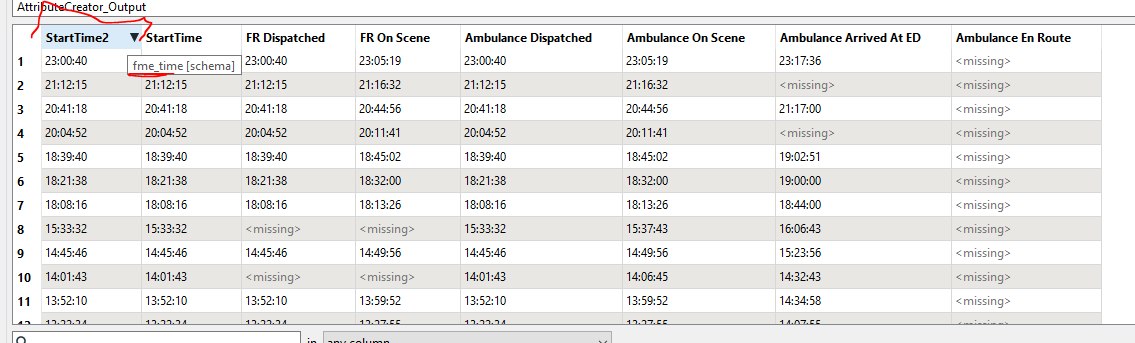 Showing resulting simple field creation from time field is still fme_time