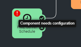 FME Server Schedule Trigger - Component needs configuration - red exclamation point circle