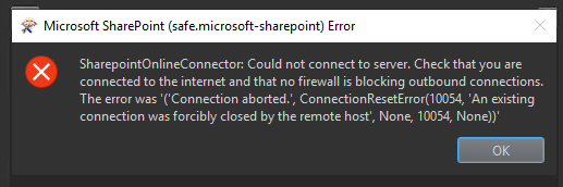 How to get the SharePoint Online connector working again