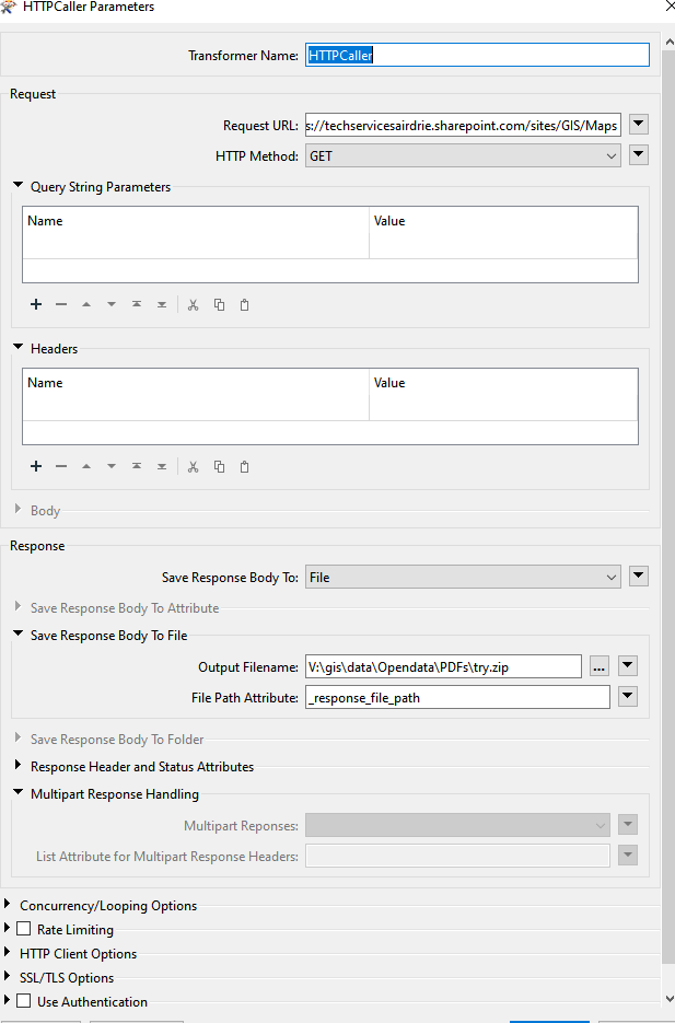 HTTP Caller Parameters