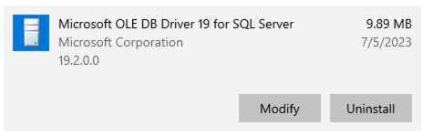 OLE DB Driver Version for FME 2023.0