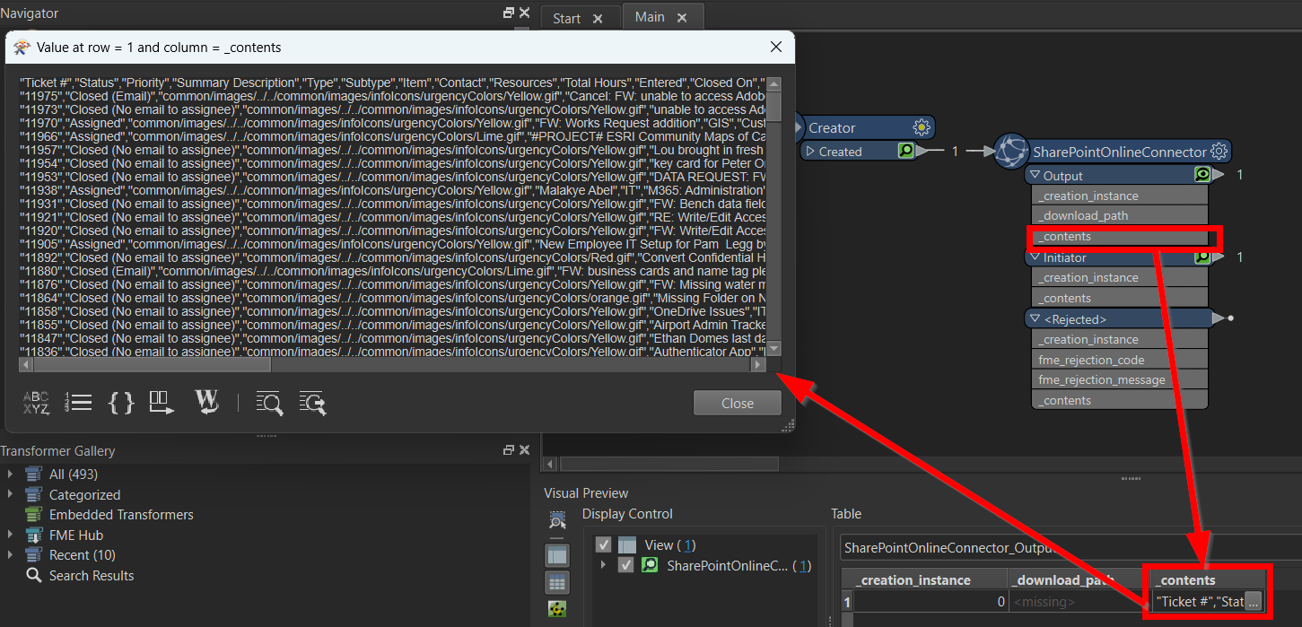 _contents loaded from sharepoint online .csv