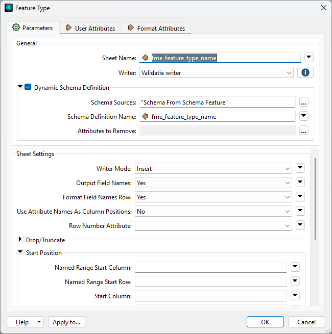 Dynamic writer settings