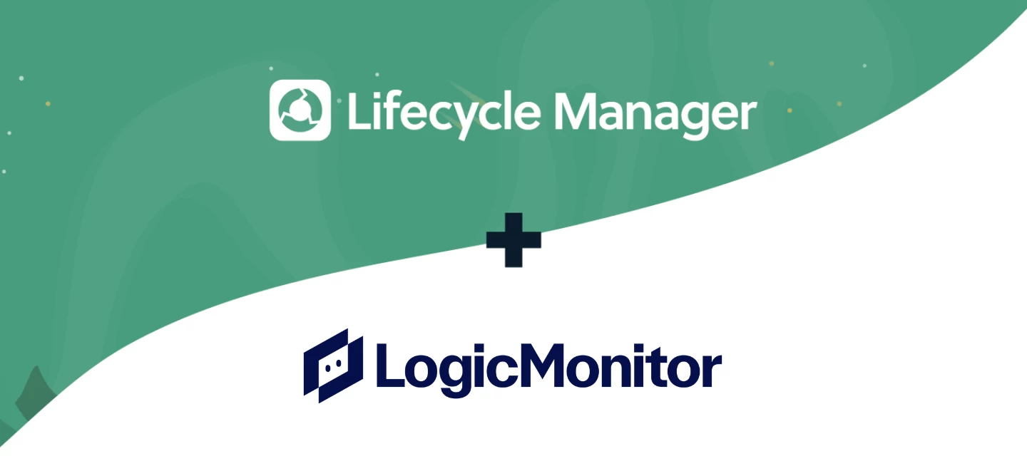 Lifecycle Manager and LogicMonitor Logos 