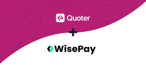 White Quoter logo on a fucshia background