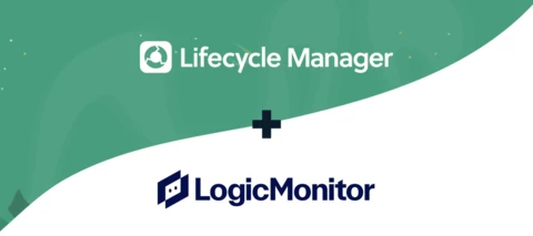 Lifecycle Manager and LogicMonitor Logos 