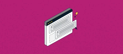 Graphic dragging a section on fuchsia bkgnd 