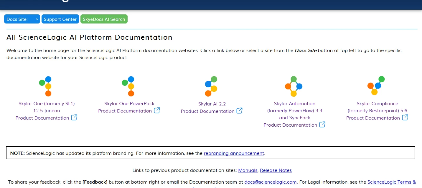 Sciencelogic Platform Major updates to docs.sciencelogic.com! | Community