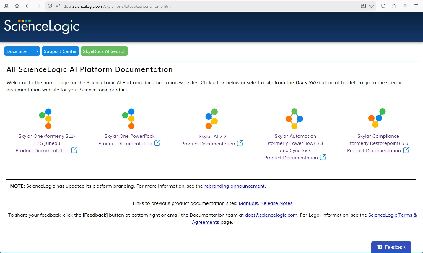 A screenshot of the new landing page for the docs site.