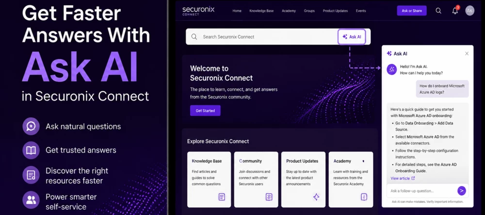Get Faster Answers With Ask AI In Securonix Connect | Community