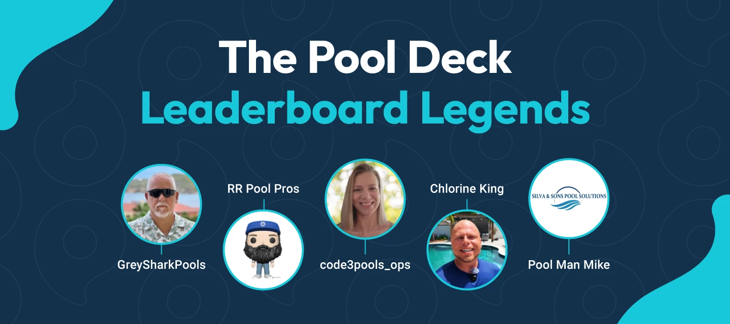 The Pool Deck top 5 leaderboard legends — YOU ALL ROCK 🤘