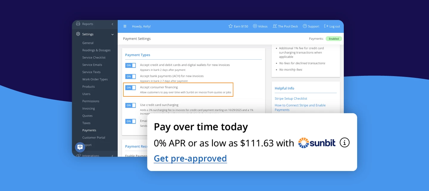 New feature: Offer flexible financing to your customers with Skimmer + Sunbit