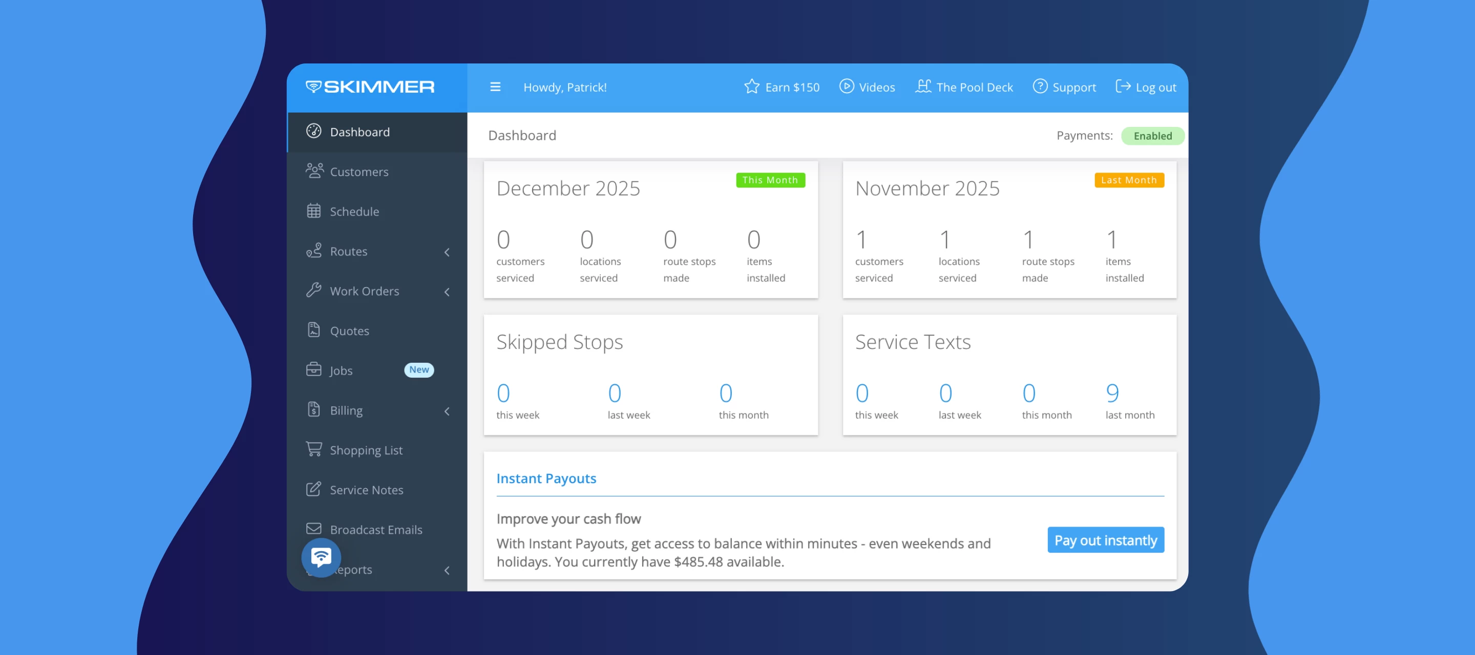 New in Skimmer payments: Instant Payouts