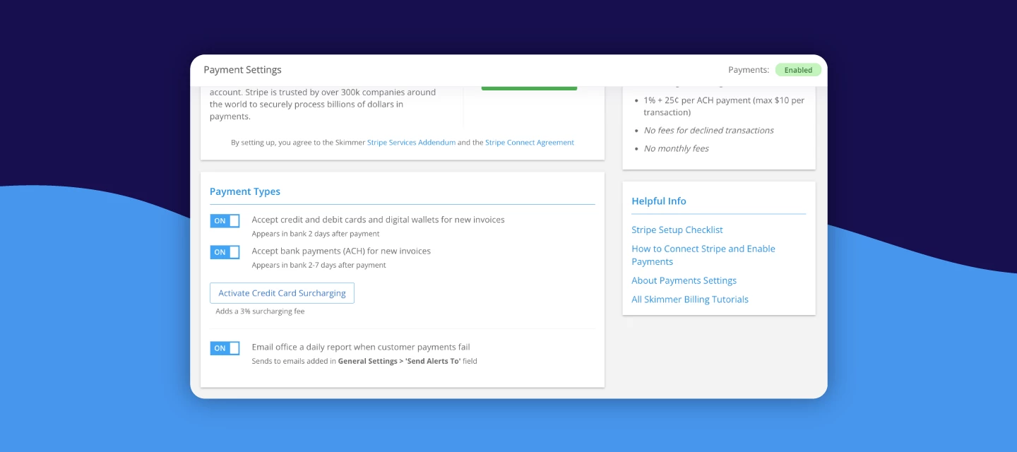 Introducing surcharging in Skimmer payments